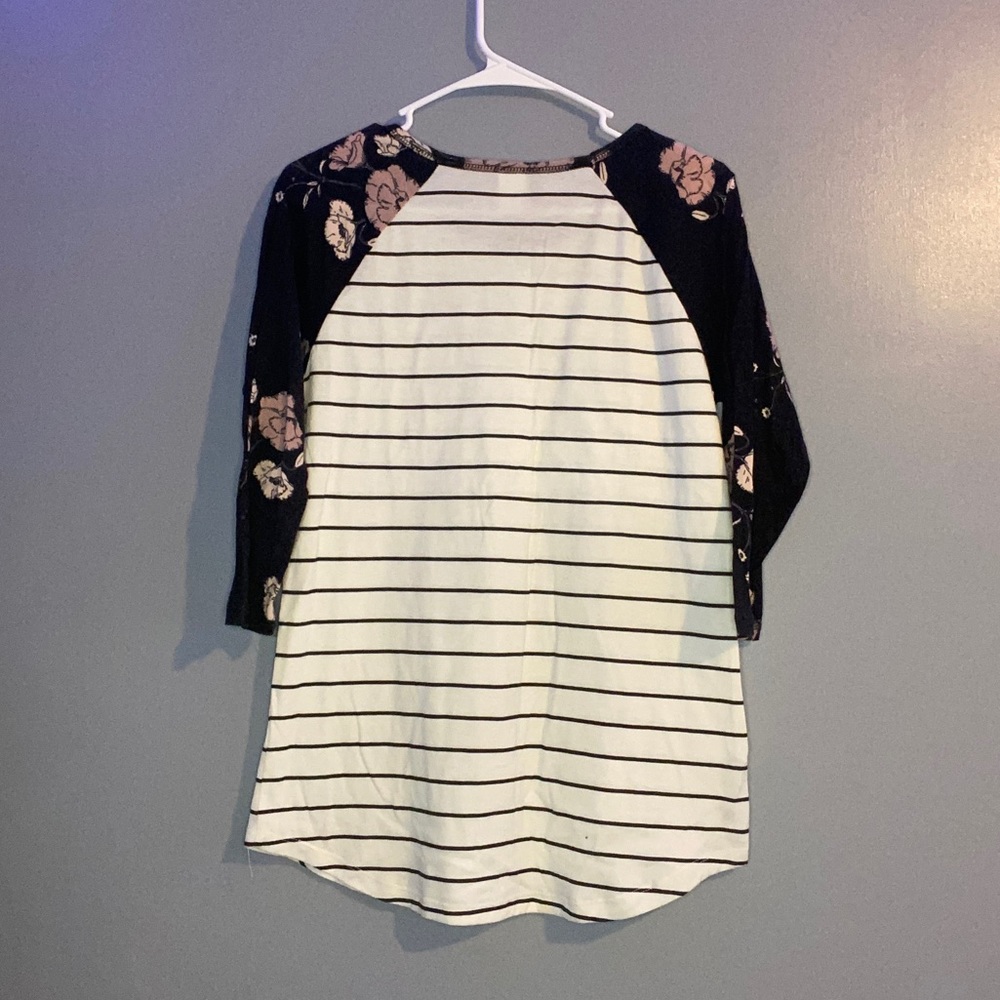 Striped shirt with flower detail